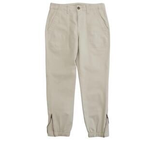 Cabi 6264 Compass Pant Oyster Beige Joggers Utility Ankle Zip, Size 4